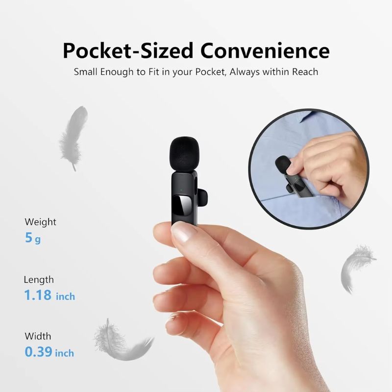 Wireless Lavalier Mic for iPhone & Android