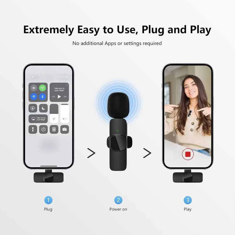 Wireless Lavalier Mic for iPhone & Android