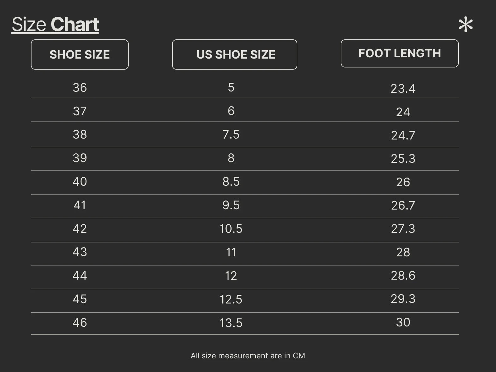 Size Chart