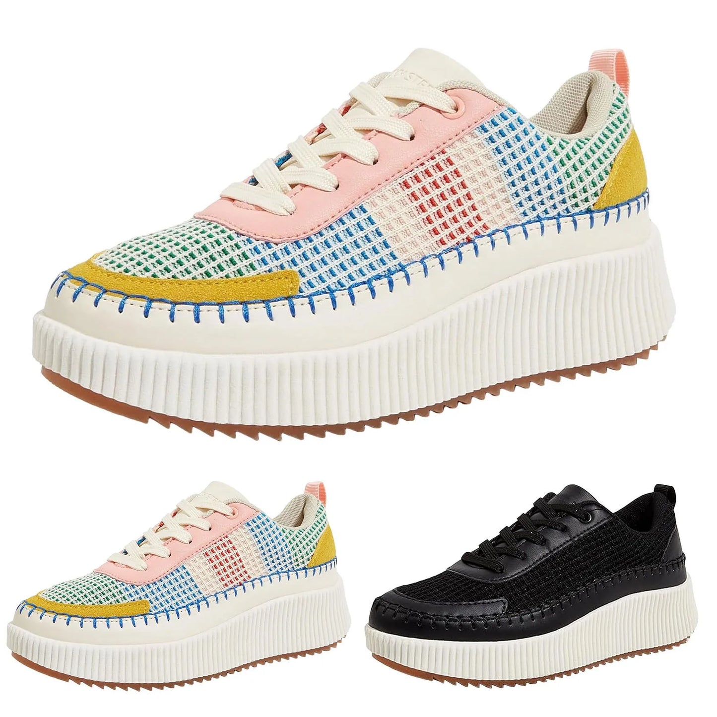 Women’s Thick-Bottom Casual Sneakers – Breathable, Stylish & Waterproof