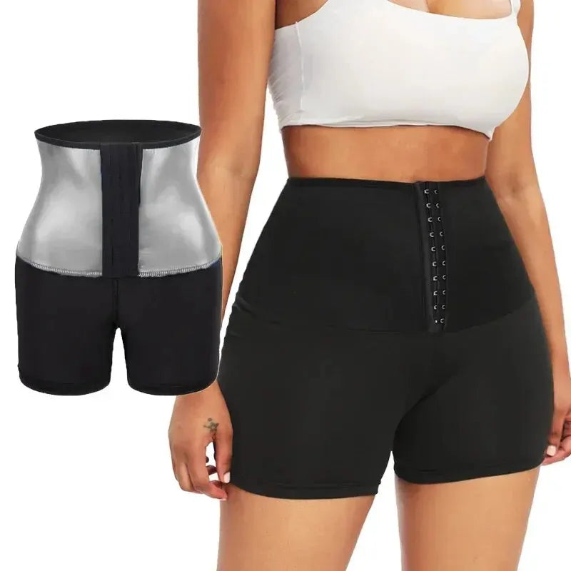 Women’s Sauna Waist Trainer Shorts – Sweat & Sculpt in Comfort