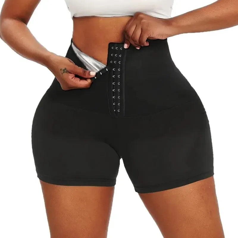 Women’s Sauna Waist Trainer Shorts – Sweat & Sculpt in Comfort