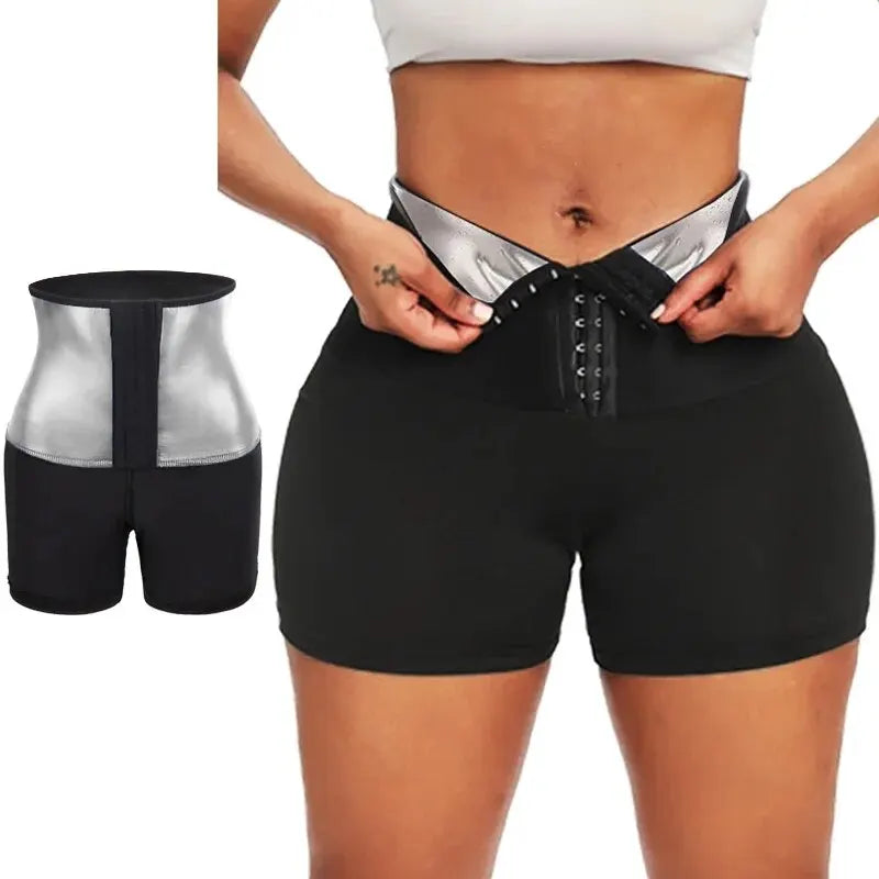 Women’s Sauna Waist Trainer Shorts – Sweat & Sculpt in Comfort