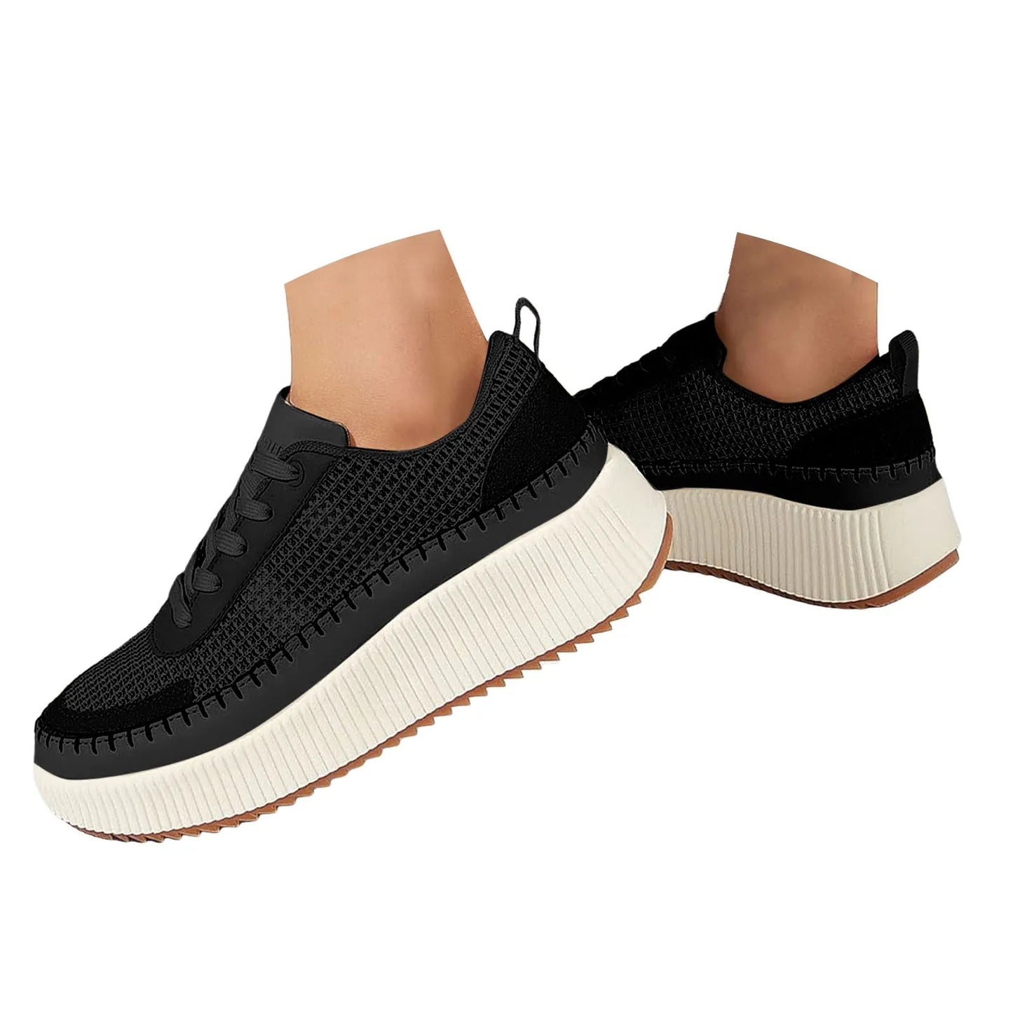 Women’s Thick-Bottom Casual Sneakers – Breathable, Stylish & Waterproof
