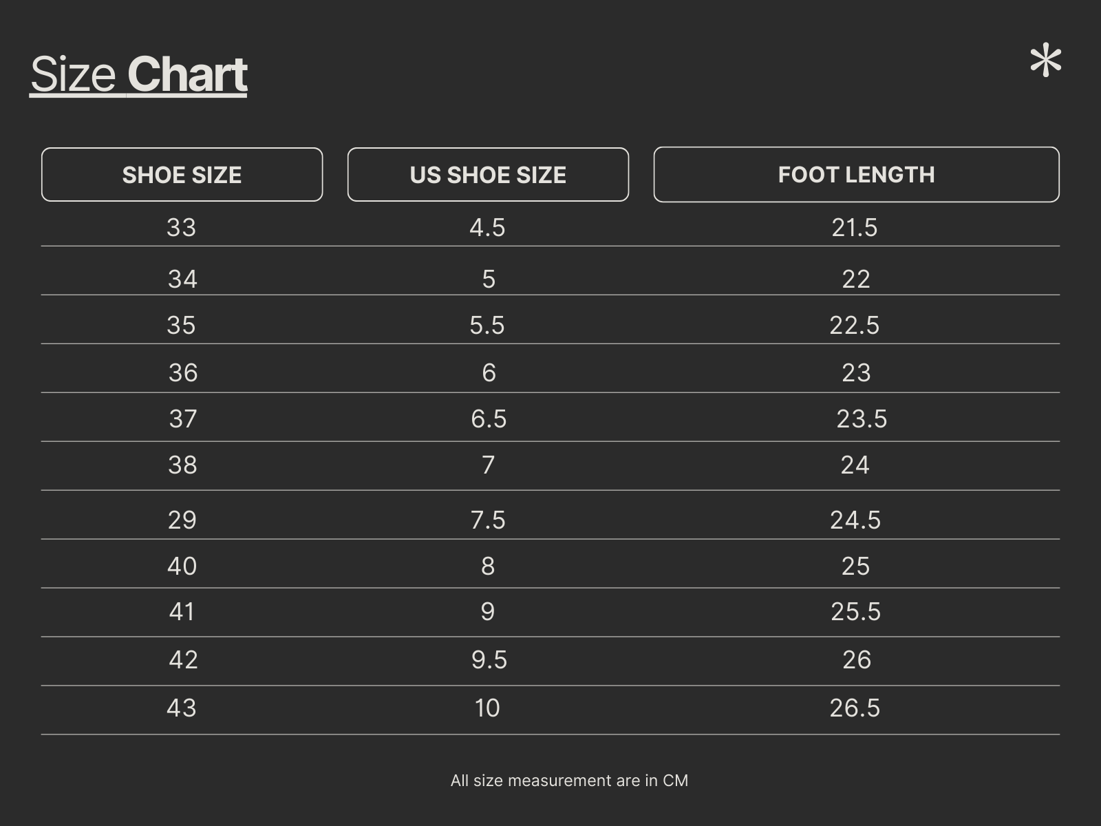 Size Chart
