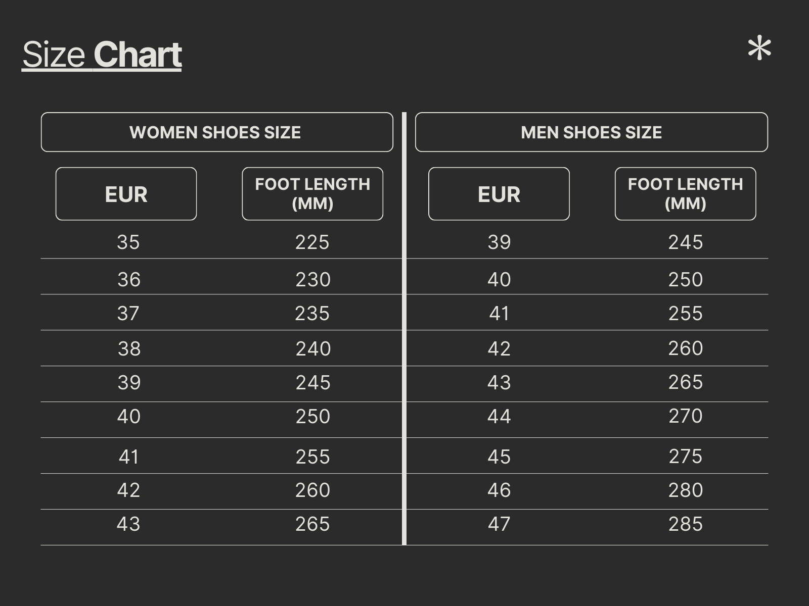 Size Chart