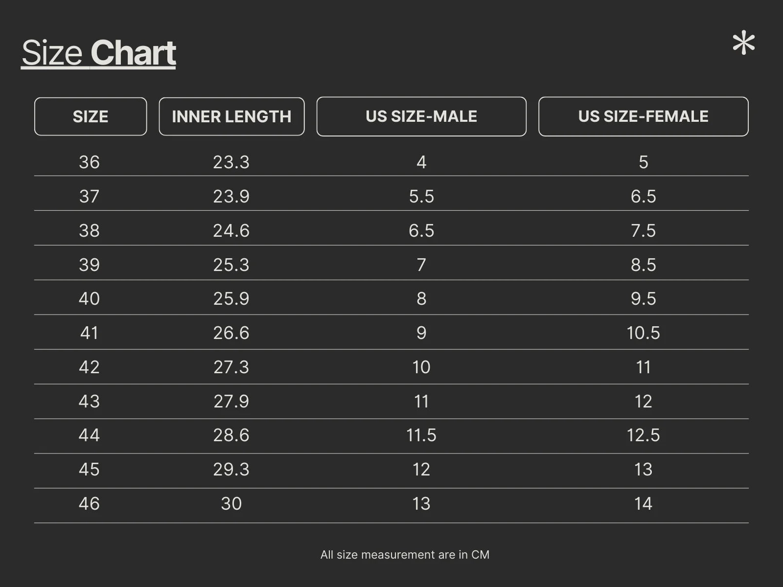Size Chart