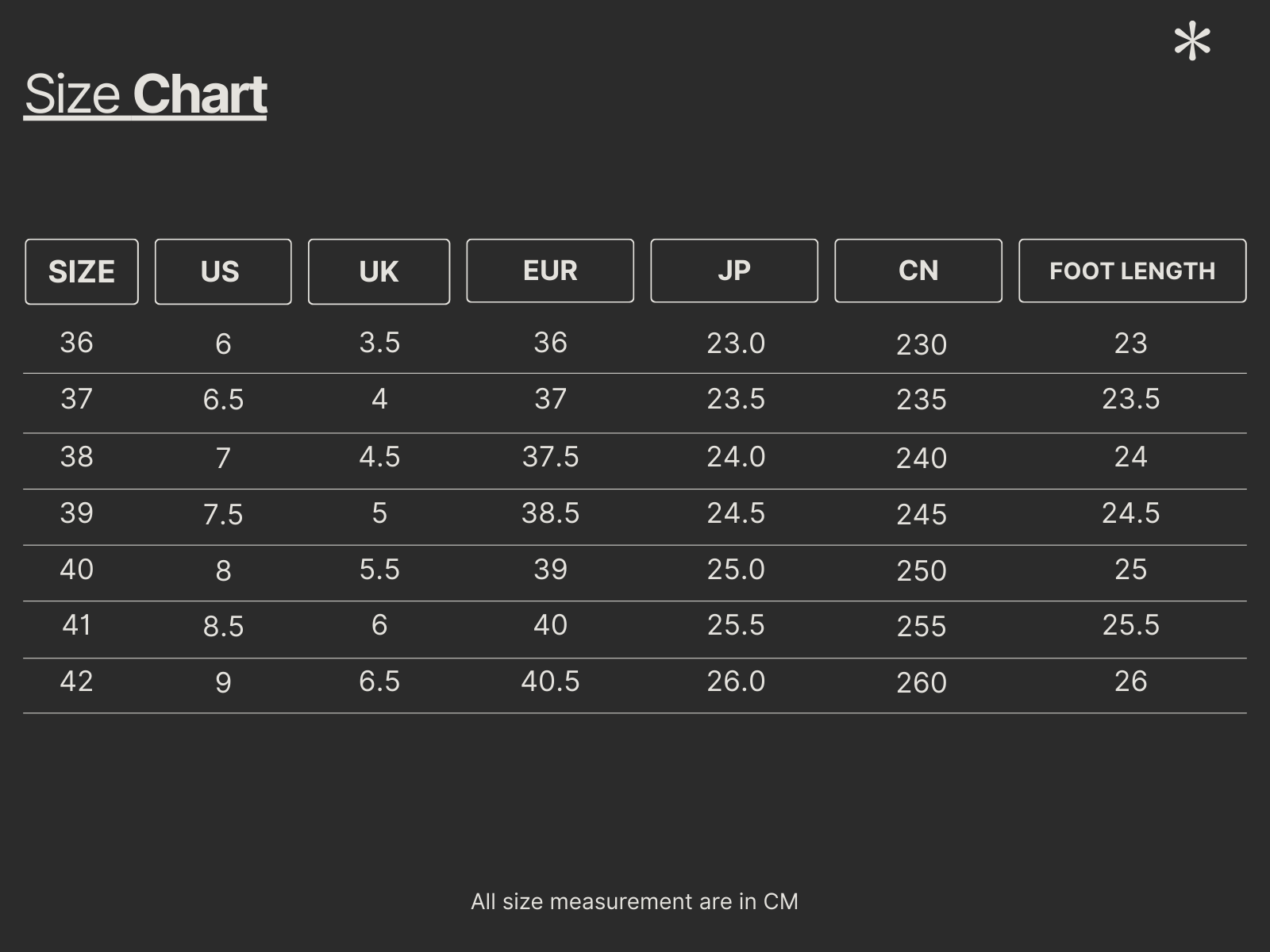 Size Chart