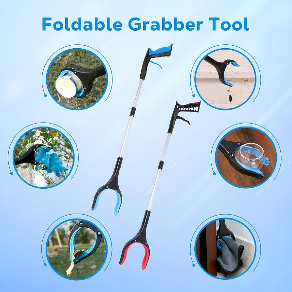 Foldable grabber tool