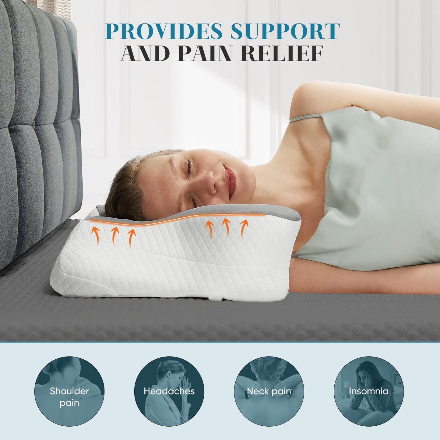 Ergonomic Memory Foam Neck Pillow – Cervical Support for Superior Sleep