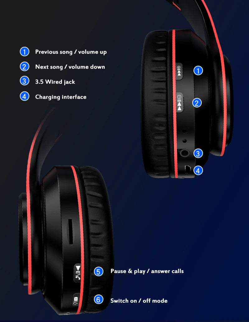 Bluetooth headphones with bass