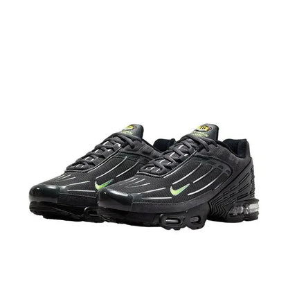 Nike Air Max Plus Tn 3 Sneakers – Cushioned Running Shoes in Bright Black & Fluorescent Green