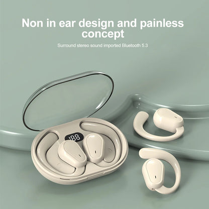 Wireless Ear Hook Earphones with Mic & LED Display