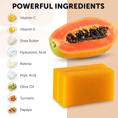 Papaya Whitening Soap 100g – Kojic Acid, Moisturizing