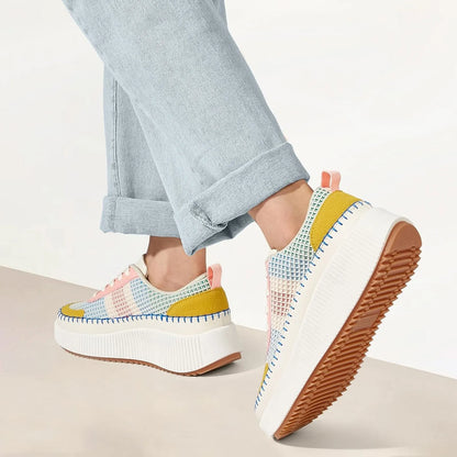 Women’s Thick-Bottom Casual Sneakers – Breathable, Stylish & Waterproof