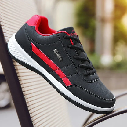 Men’s Waterproof Leather Sneakers – Height Boost & All-Day Comfort