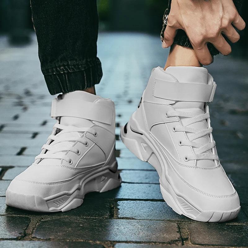 Men’s Thick-Soled High-Top Sneakers – Height Boost, Breathable, Streetwear Style