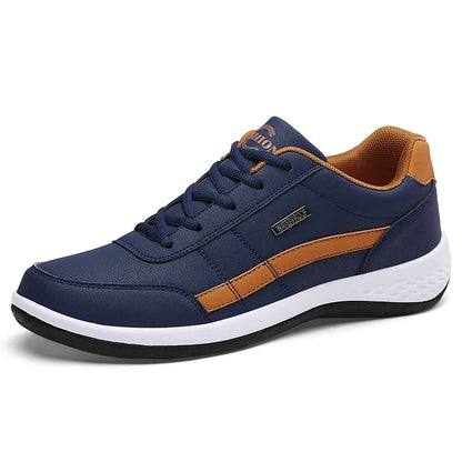 Men’s Waterproof Leather Sneakers – Height Boost & All-Day Comfort