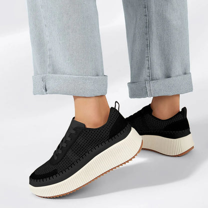 Women’s Thick-Bottom Casual Sneakers – Breathable, Stylish & Waterproof