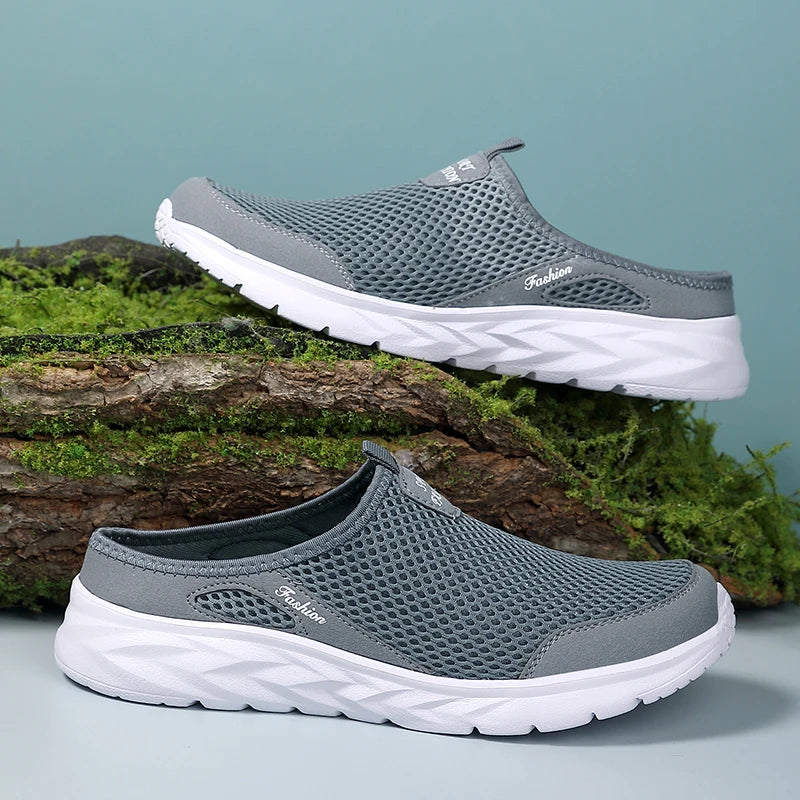 Men’s Breathable Slip-On Mesh Slippers – Lightweight Summer Flats