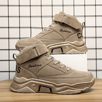 Men’s Thick-Soled High-Top Sneakers – Height Boost, Breathable, Streetwear Style