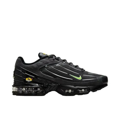 Nike Air Max Plus Tn 3 Sneakers – Cushioned Running Shoes in Bright Black & Fluorescent Green