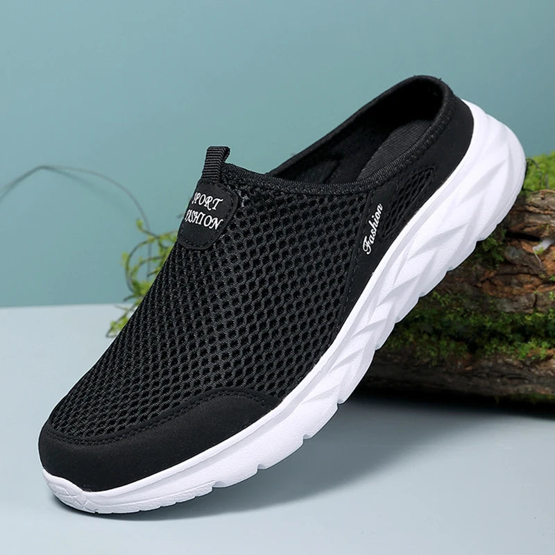 Men’s Breathable Slip-On Mesh Slippers – Lightweight Summer Flats