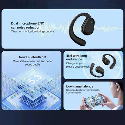 Wireless Ear Hook Earphones with Mic & LED Display