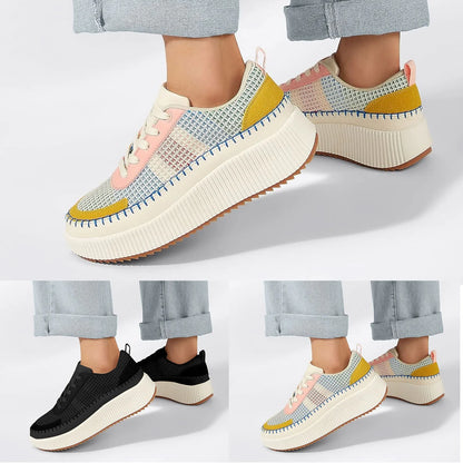 Women’s Thick-Bottom Casual Sneakers – Breathable, Stylish & Waterproof