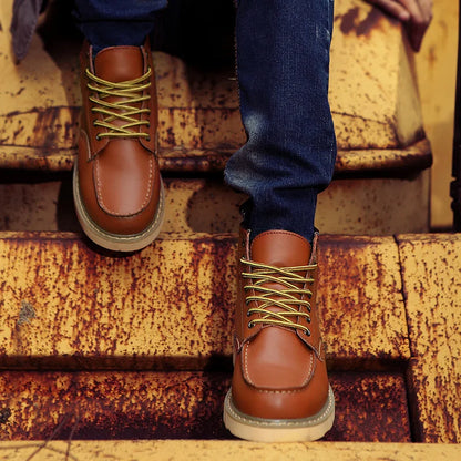 Men’s Red Vintage Motorcycle Boots – Rugged. Bold. Unapologetic.