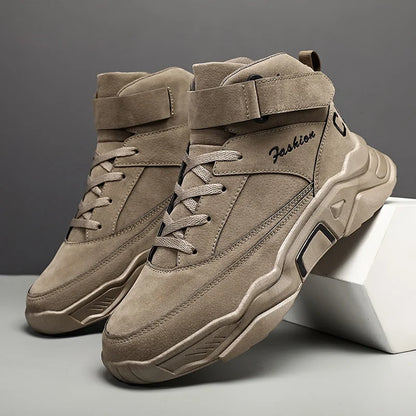 Men’s Thick-Soled High-Top Sneakers – Height Boost, Breathable, Streetwear Style