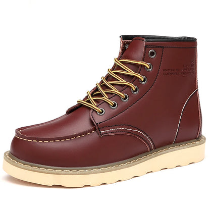 Men’s Red Vintage Motorcycle Boots – Rugged. Bold. Unapologetic.
