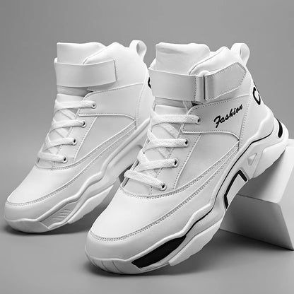 Men’s Thick-Soled High-Top Sneakers – Height Boost, Breathable, Streetwear Style