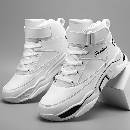 Men’s Thick-Soled High-Top Sneakers – Height Boost, Breathable, Streetwear Style