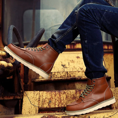 Men’s Red Vintage Motorcycle Boots – Rugged. Bold. Unapologetic.