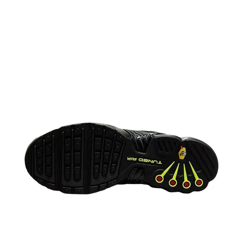 Nike Air Max Plus Tn 3 Sneakers – Cushioned Running Shoes in Bright Black & Fluorescent Green