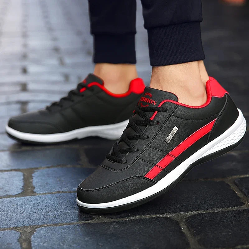 Men’s Waterproof Leather Sneakers – Height Boost & All-Day Comfort