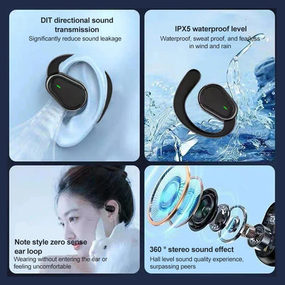 Wireless Ear Hook Earphones with Mic & LED Display