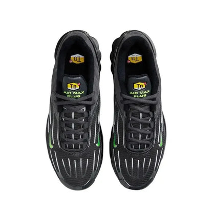 Nike Air Max Plus Tn 3 Sneakers – Cushioned Running Shoes in Bright Black & Fluorescent Green