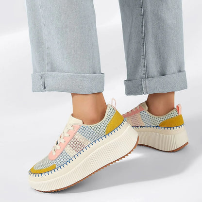 Women’s Thick-Bottom Casual Sneakers – Breathable, Stylish & Waterproof