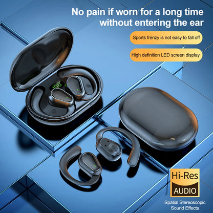 Wireless Ear Hook Earphones with Mic & LED Display