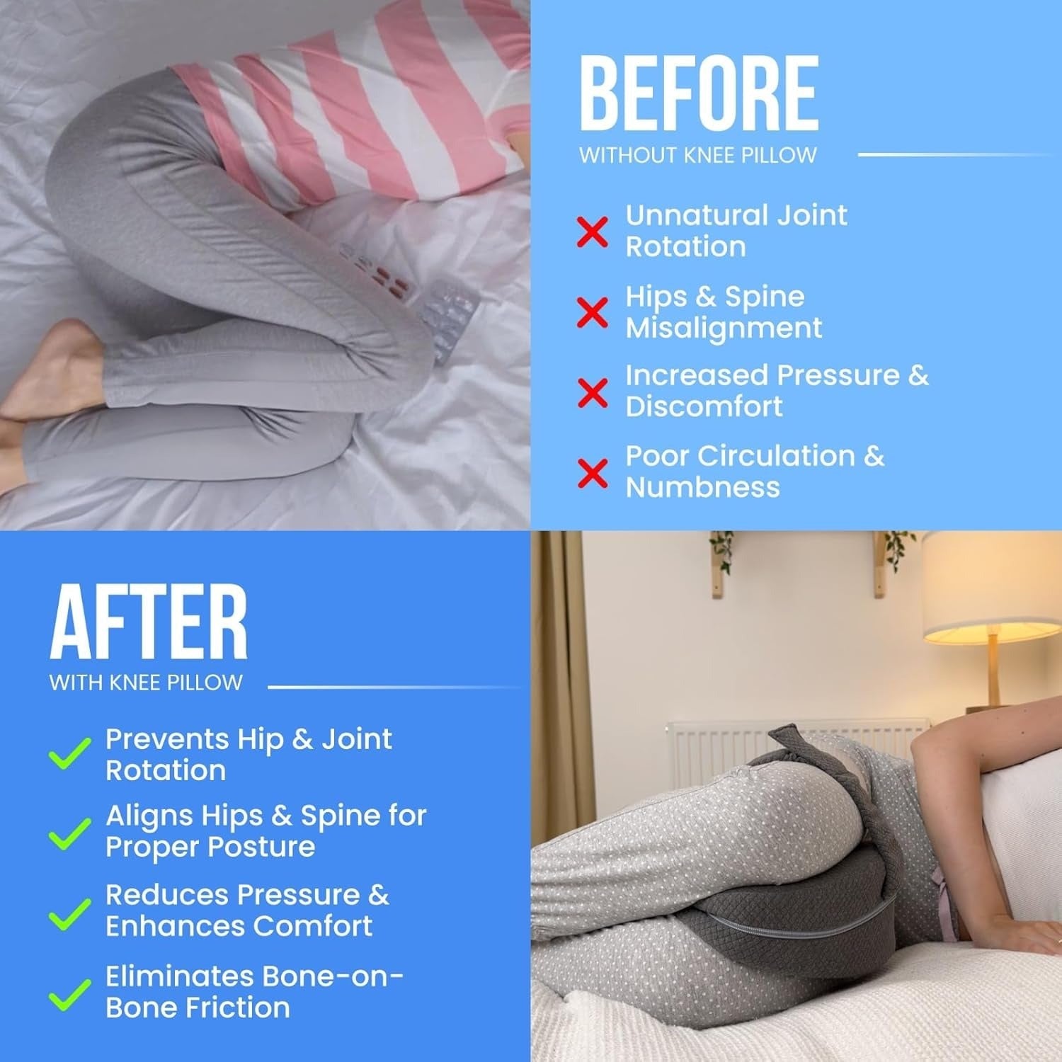 Heart shaped knee pillow