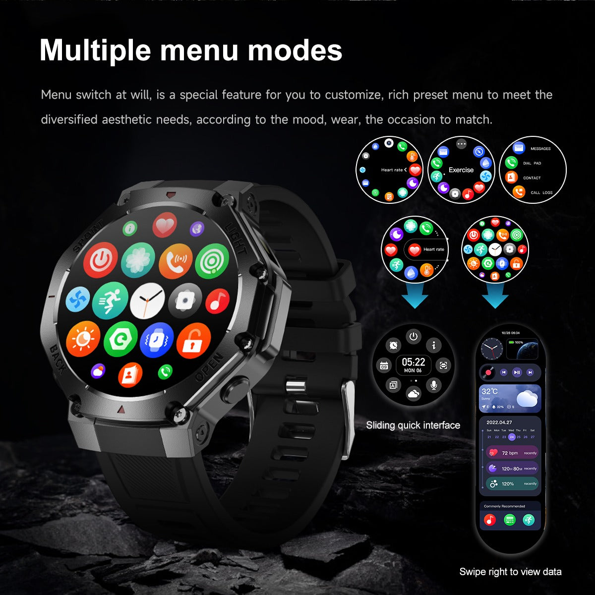 Touchscreen fitness watch