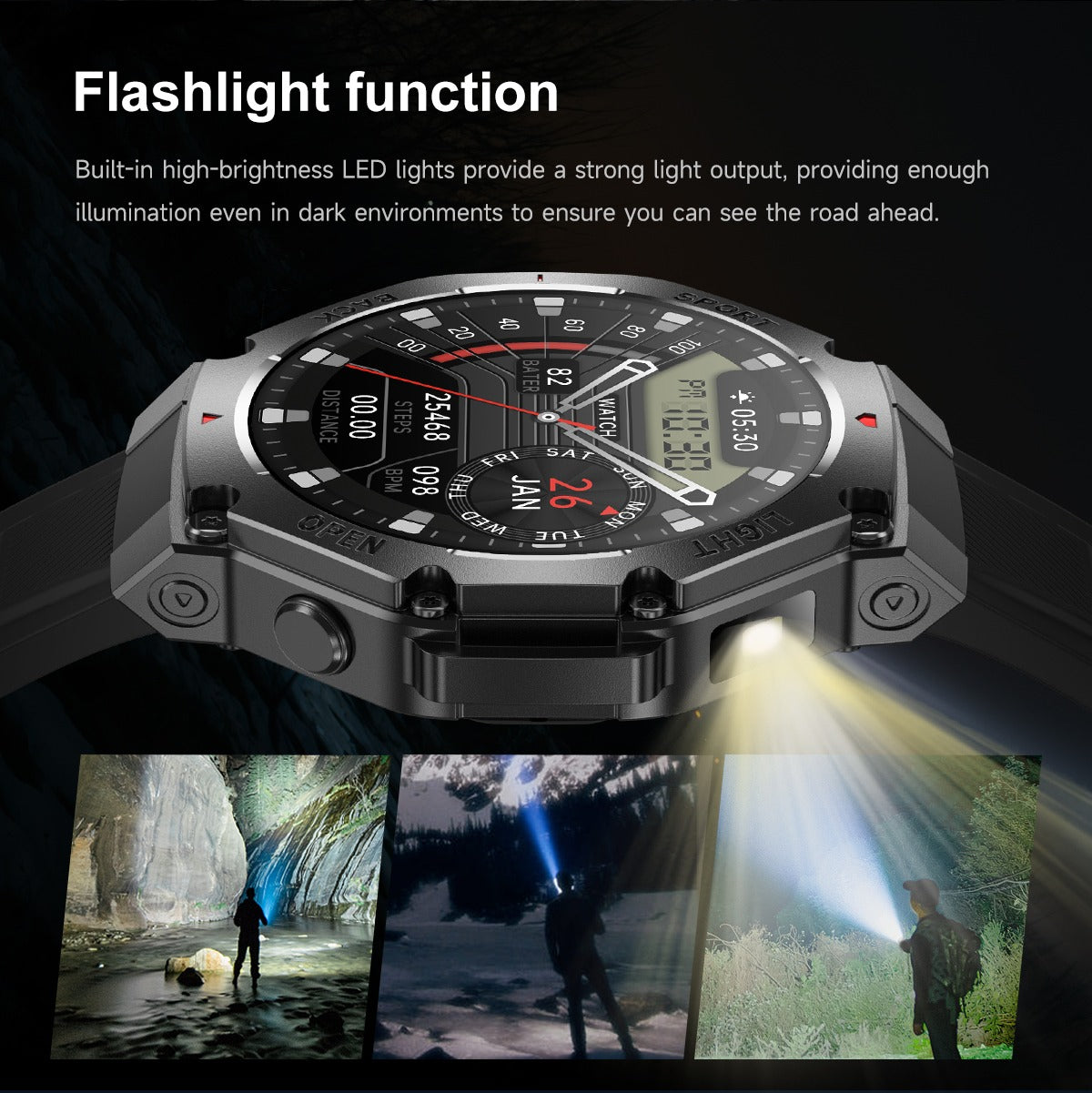 Smartwatch with heart rate monitor